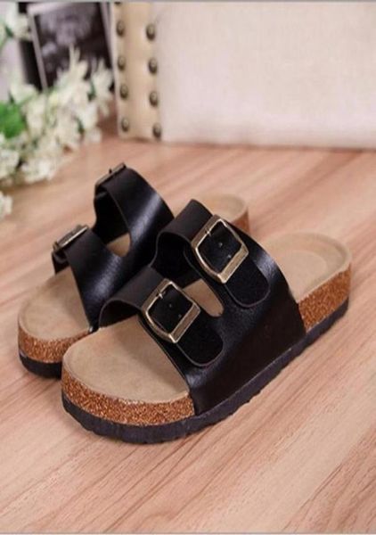 

2021 arizona new summer beach cork slippers sandals casual double buckle clogs sandalias women men slip on flip flops flats shoes 7476202, Black