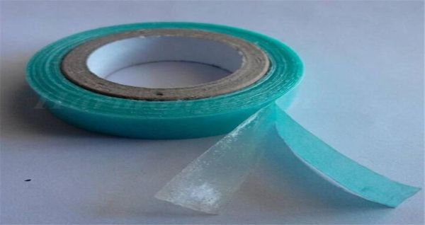 

5rolls 1cm3m blue color super quality hair extension tape double sided adhesive tape for pu skin weft tape hair8352260, Black;brown