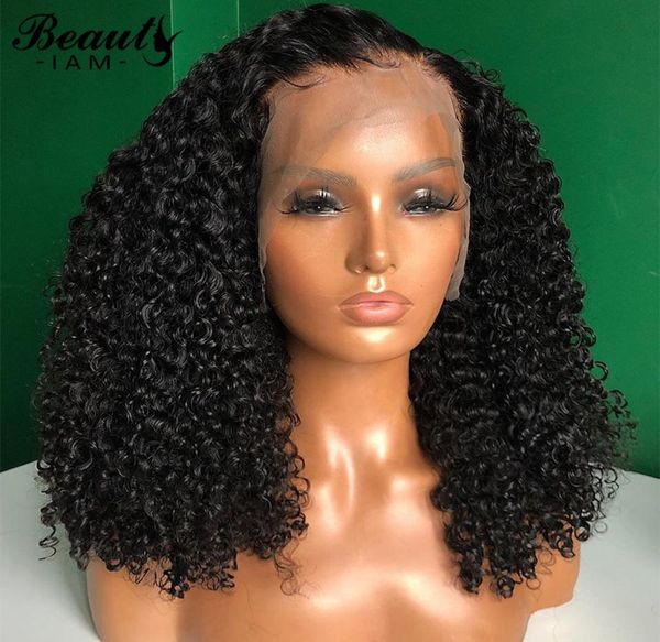 

mongolian kinky curly wig lace wig human hair natural virgin hair 13x6 curly lace front short wigs5130434, Black;brown