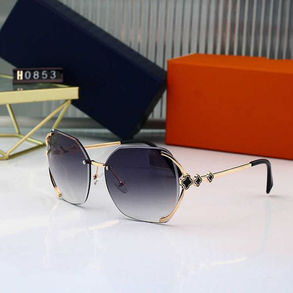 

Designer LOU VUT luxury cool sunglasses 2023 Trimmed Frameless Ocean Film Fashion Street Photo Network Red Personalized Versatile Glasses with original box