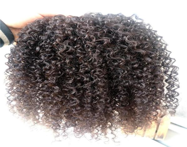 

14inch brazilian human remy virgin hair extensions natural black color double drawn weft afro kinky curl weaves for fashion women2933105