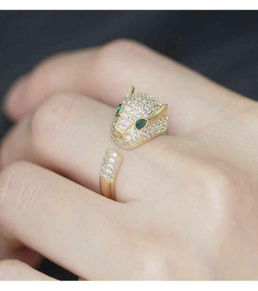 

sun cloud personality exaggeration diamond inlaid leopard ring men039s and women039s same oil dripping animal open mixed bat1789745, Silver