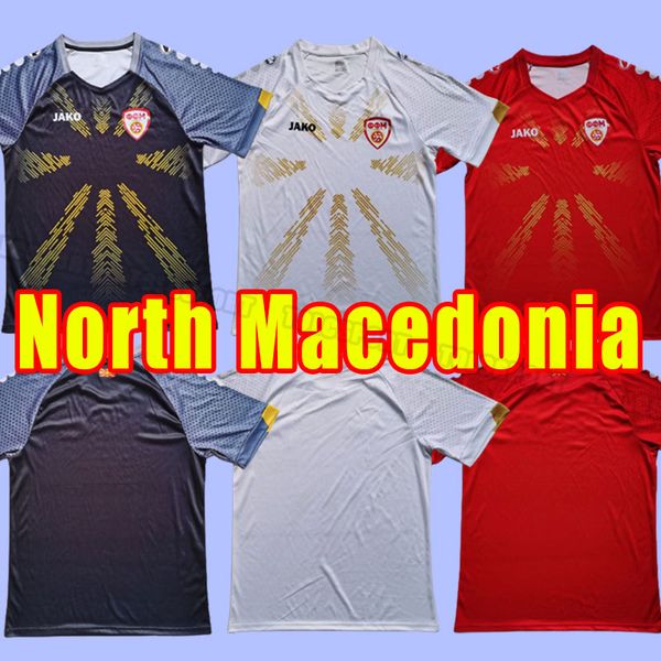 

2023 north macedonia ristovski alioski mens soccer jerseys bardhi trajkovski ristevski velkovski home away 3rd football shirts short sleeve, Black;yellow