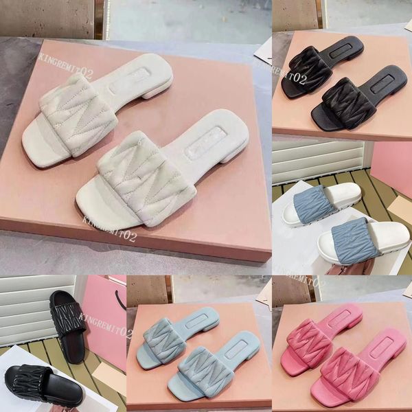 

designer slippers women sandals letters fold flower slides summer beach flat sandal thick bottom sandal, Black