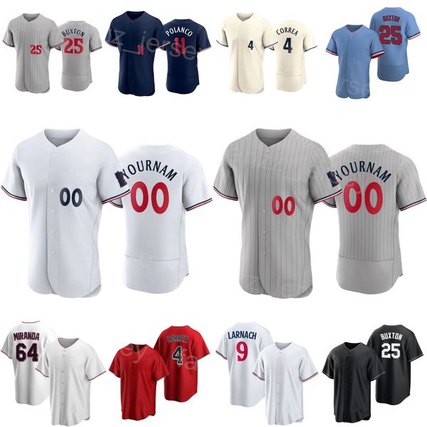 

baseball 4 carlos correa jersey 2 michael a. taylor 39 donovan solano 11 jorge polanco 64 jose miranda 25 byron buxton 9 trevor larnach gilb, Blue;black