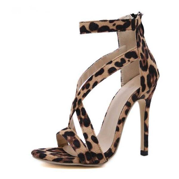 

sandals summer gladiator peep toe women party wedding pumps leopard grain high heels designer shoes 230511, Black