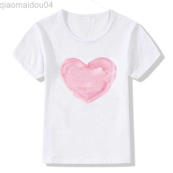 

t-shirts pink heart printed baby t-shirt kids short sleeve shirt girls boy clothing girls t-shirt baby girl summer tshirt aa230518, Blue