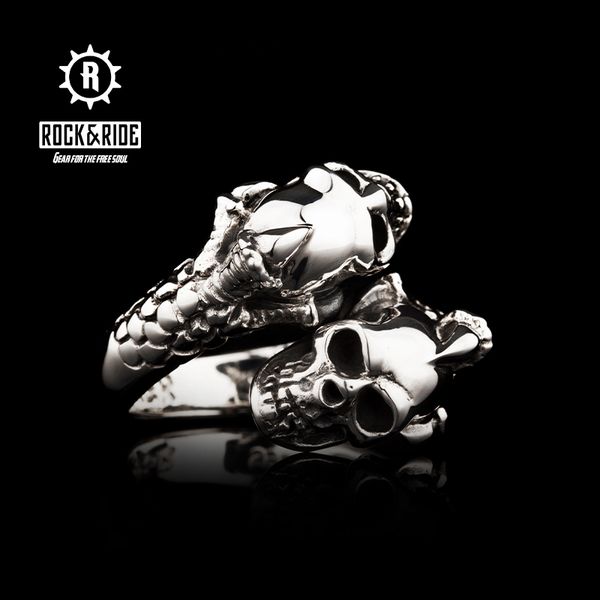 

rrg0232ta,double headed skull ring, Silver