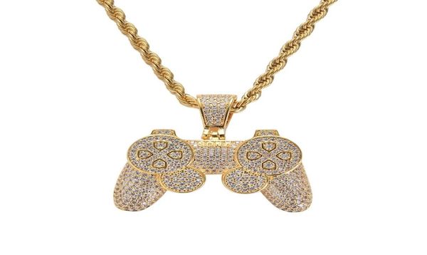 

game console pendants iced out chain bling cz gold silver color men039s hip hop rock necklace jewelry kids boy 2010135398496