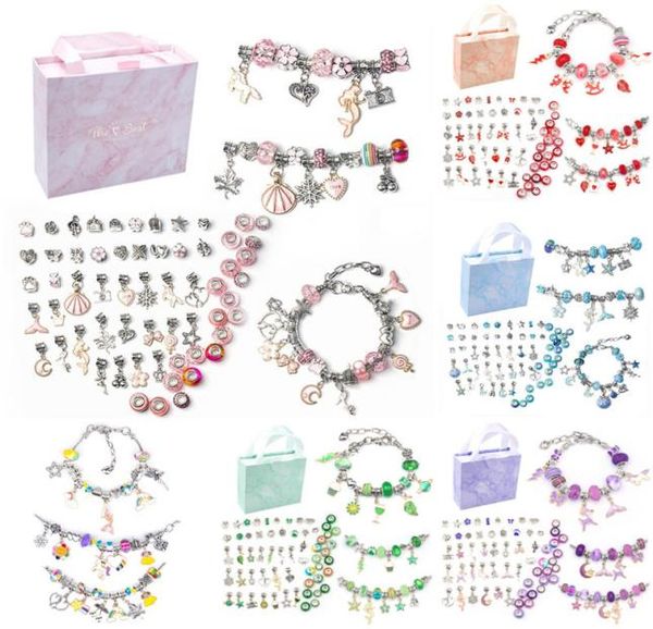 

charm bracelets bracelet kit for women diy jewelry making accessories metal charms set kids handmade macroporous beads trend hand 4532662, Golden;silver