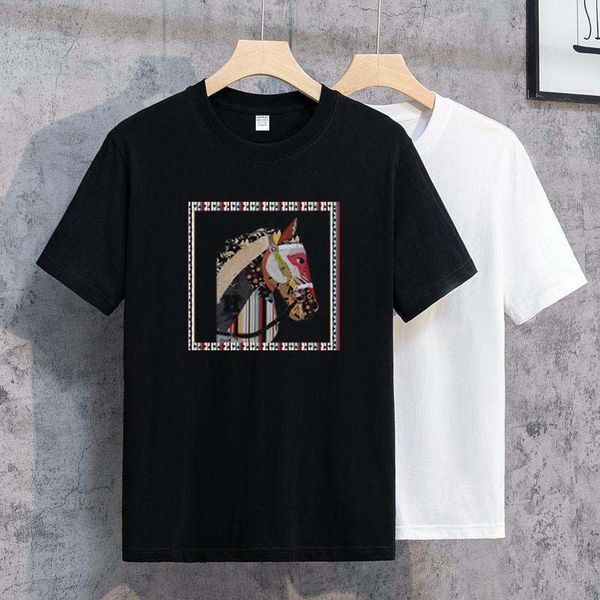 

designer t-shirt summer short sleeve designer men's t-shirt women's premium polo letter high-quality cotton women's clothing, White;black