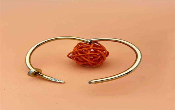 

luxury designer popular bracelet steel men and women exquisite nailbangle fashion jewelry whole1991813, Black