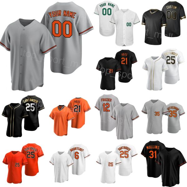 

baseball 6 ryan mountcastle jersey 35 adley rutschman 21 austin hays 31 cedric mullins 25 anthony santander 12 adam frazier 50 bruce zimmerm, Blue;black