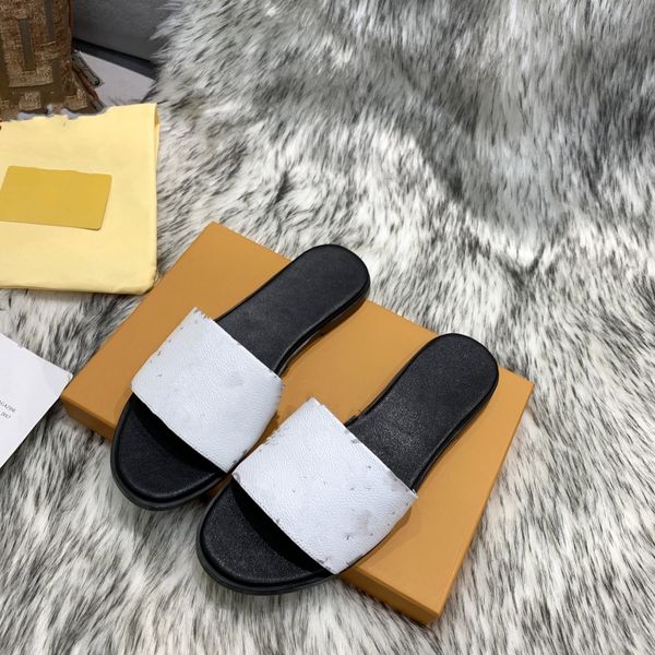 

luxury brands beach slipper classic flat heel summer designer fashion flops leather lady slides women shoes l bath ladies sandals large size, Black