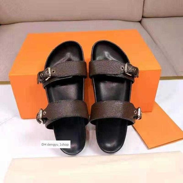 

slippers bom dia flat mule 1a3r5m cool effortlessly stylish slides 2 straps with adjusted gold buckles women and men summer slippers have bo, Black