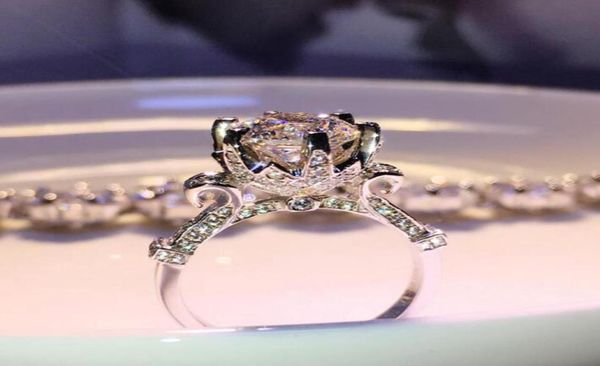 

new simulated diamond ring band wedding anniversary sterling solid 925 silver ring jewelry2413877, Golden;silver