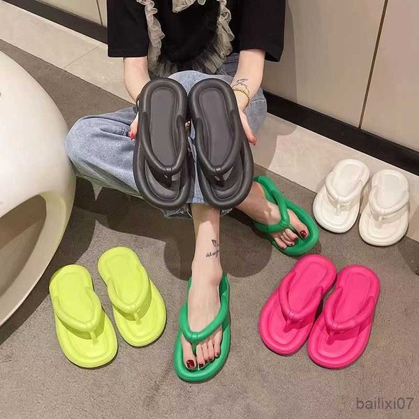 

slippers summer slippers flip beach sandals non-slip casual flat shoes 2023 slippers indoor house shoes for women outdoor slides, Black