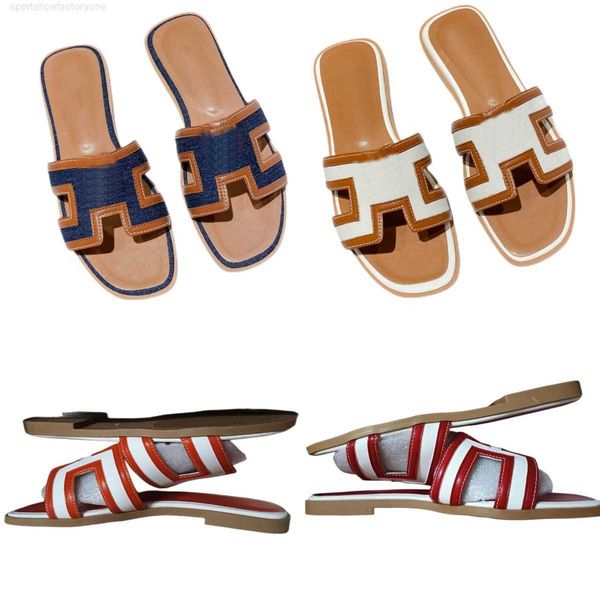 

designer women h slippers summer flat travel sliders white embellishment width wedge sandal little bottom boarding models with box size35-43, Black