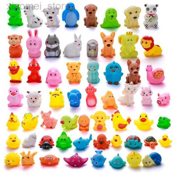 

3pscbath toys cute animals baby bath toy swimming water toys soft rubber float toy with squeeze sound children wash play funny pool gift