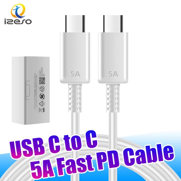 

45w fast charging cable 5a high speed quick charger 1m 3ft type c to type-c pd cables for samsung s23 note 20 izeso