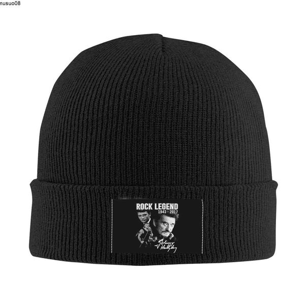 

beanie/skull caps johnny hallyday bonnet hat knitting hats men women cool france rock singer winter warm skullies beanies cap j230518, Blue;gray