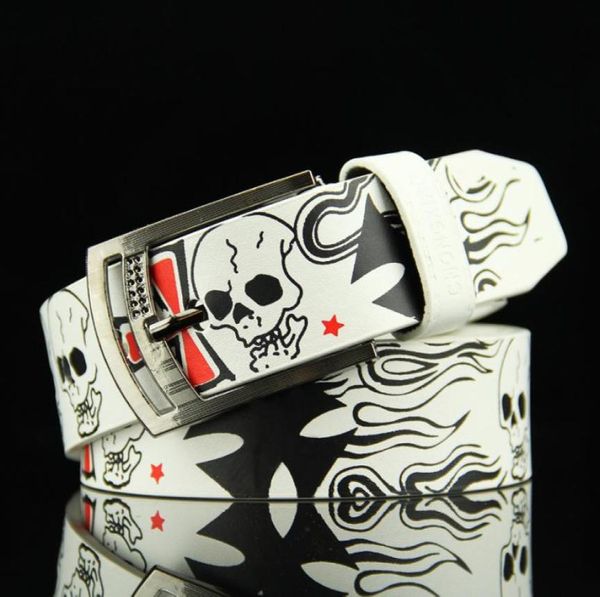 

men skull leisure belt child locomotive punk hip hop belt011008572, Black;brown