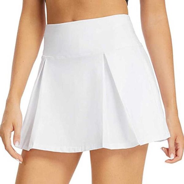 

luluwomen yoga pleated skirt knee above length pocket shorts inside tennis biker golf badminton beach running fitness sports gym clothes hig