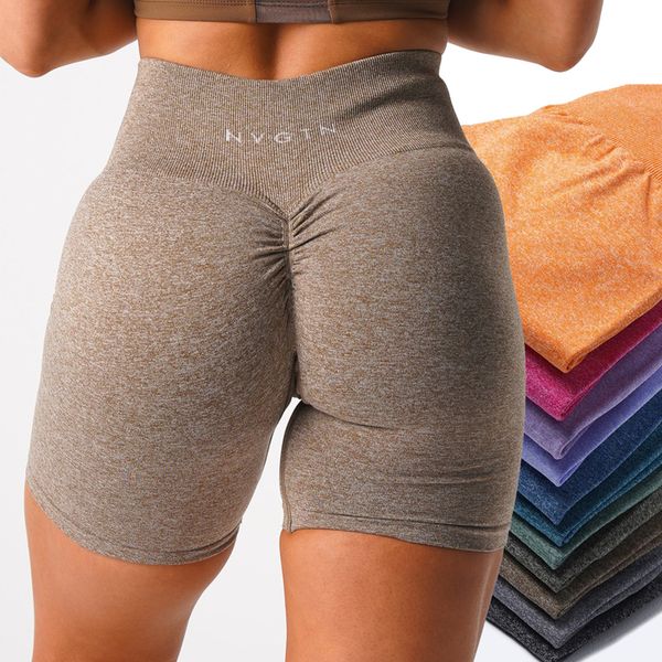 

womens shorts scrunch seamless shorts womens stretchy workouts short leggins ruched fitness outfits flattering shape gym wear embroidery nvg, White;black