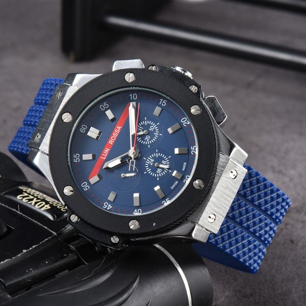 

2023 men's watches hb six hands automatic mechanical watches business fashion watches buckle strap watches, Slivery;brown