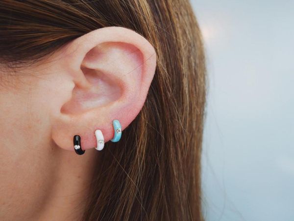 

small hoop earring white black red multi color hoops with colorful enamel fashion trendy women gift jewelry earrings2855368, Golden;silver