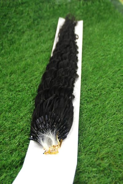

brazilian deep wave hair micro loop human hair extensions 100g 1gs5433365, Black