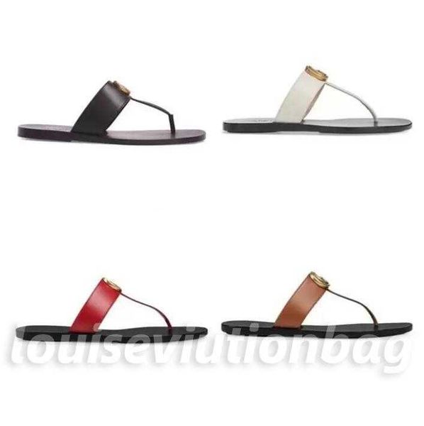 

wholesale summer brand designer women flip flops slipper fashion genuine leather slides sandals metal chain ladies casual shoes 35-45, Black