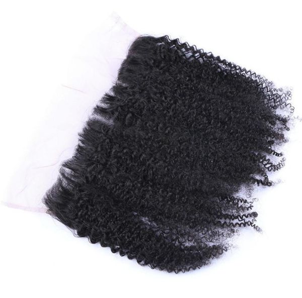 

afro kinky curly 13x4 lace frontal closure bleached knots unprocessed 100 virgin brazilian kinky curly full lace fontal hair piec7989015, Black;brown