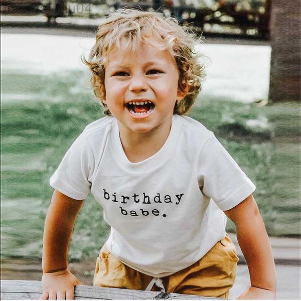 

t-shirts baby children's clothing birthday babe letter t-shirt for girls boys ins style toddler kids cotton tees t-shirts 8t aa230518, Blue