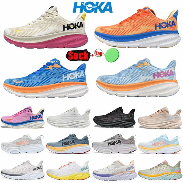 

hoka one clifton 8 bondi 8 clifton 9 carbon x3 athletic shoes runner triple black white light blue outdoor designer trainers lifestyle shock