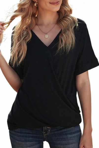 

black short sleeves drape knit 2023 new y1dc#, White