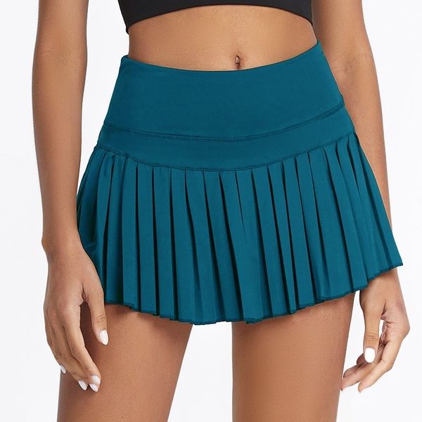 

skirts summer women tennis pleated skirt with inner lining high waist double layer design sport fitness yoga dancing shorts 230518, Black