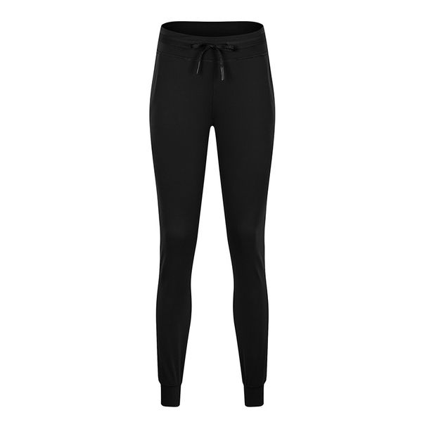 

lululike women yoga pants elastic running fitness pants strap jogger pants, Black;white