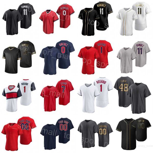 

baseball 38 steven kwan jerseys 11 jose ramirez 55 josh bell 0 andres gimenez 7 myles straw 1 amed rosario 48 emmanuel clase 57 shane bieber, Blue;black