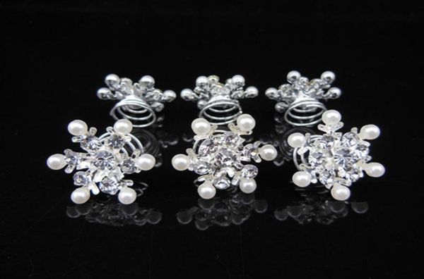 

fashion jewelry 100 pcs snowflake pearl crystal bridal wedding prom hair pins hair accessory crystal s spins hair pins4993244, Golden;silver