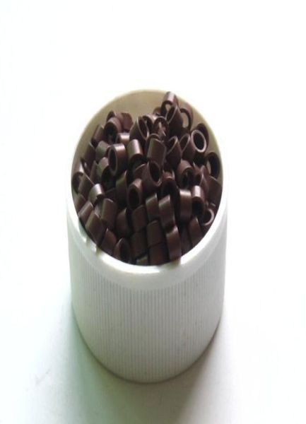 

40mm aluminum micro ringslinksbeadsfor itipstick tip hair extensions toolwithout screw light brown6815223, Black