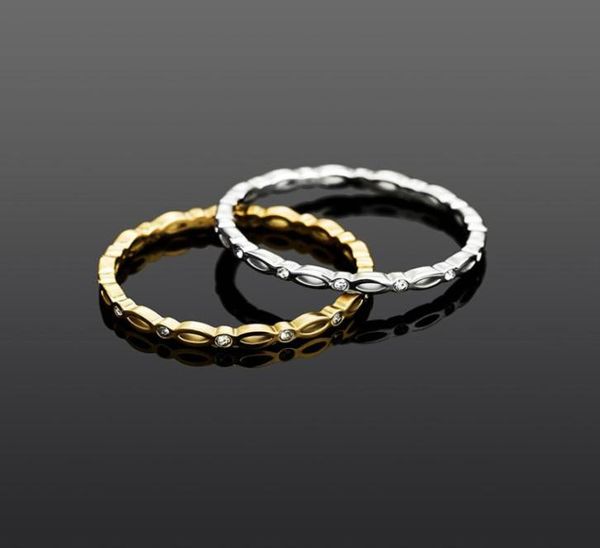 

iced out engagement wedding ring gold silver color stainless steel rings for women men micro pave cz rings2134725