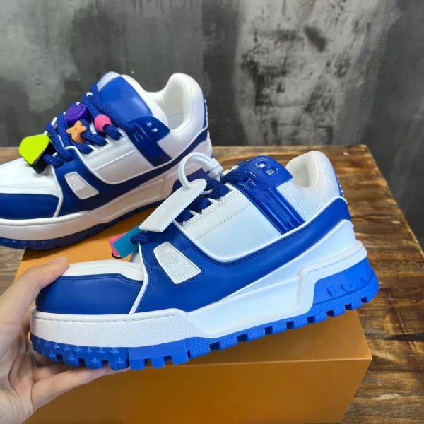 

casual shoes trainer maxi designer sneakers for men women plate-forme buckle leather sneaker board fashion bread size 35-45, Black