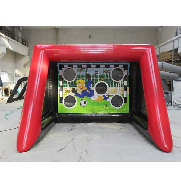 

customized inflatable football soccer penalty shoot gate inflatable football kick goal shooting game with blower for sale