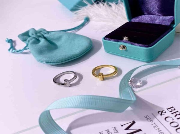 

ins fashion simple polished surface cool style personality threedimensional water chestnut tshaped narrow version ring1607150, Silver
