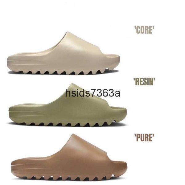 

2023 slippers bone onyx resin pure ochre holes foams runner designer slides sand vermilion moon grey sandals size 35-48 fashion mules, Black