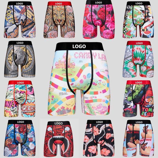

designer clothing shorts for men boxer underpants quick dry breathable underwear branded male short pants with package, White;black