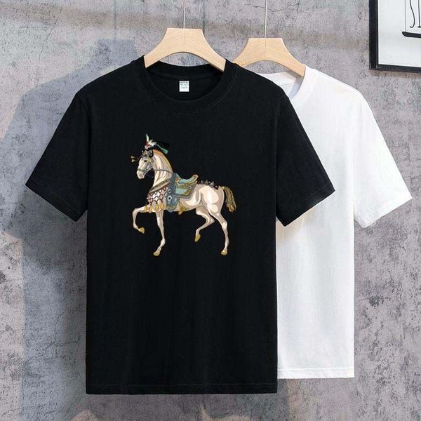 

designer t-shirt summer short sleeve designer men's t-shirt women's premium polo letter high-quality cotton women's clothing, White;black