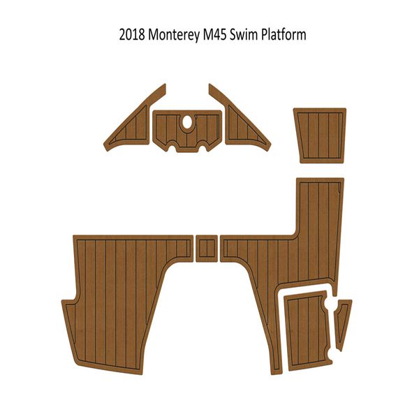 

2018 monterey m45 swim platfrom step pad boat eva foam faux teak deck floor mat