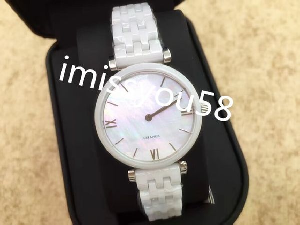 

fashion watch 1485 1486 1487 ceramic watch watch three needle quartz machine size 32mm girl woman goddess watch, Slivery;brown